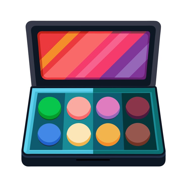 Vector eyeshadow palette clipart vector art and illustration