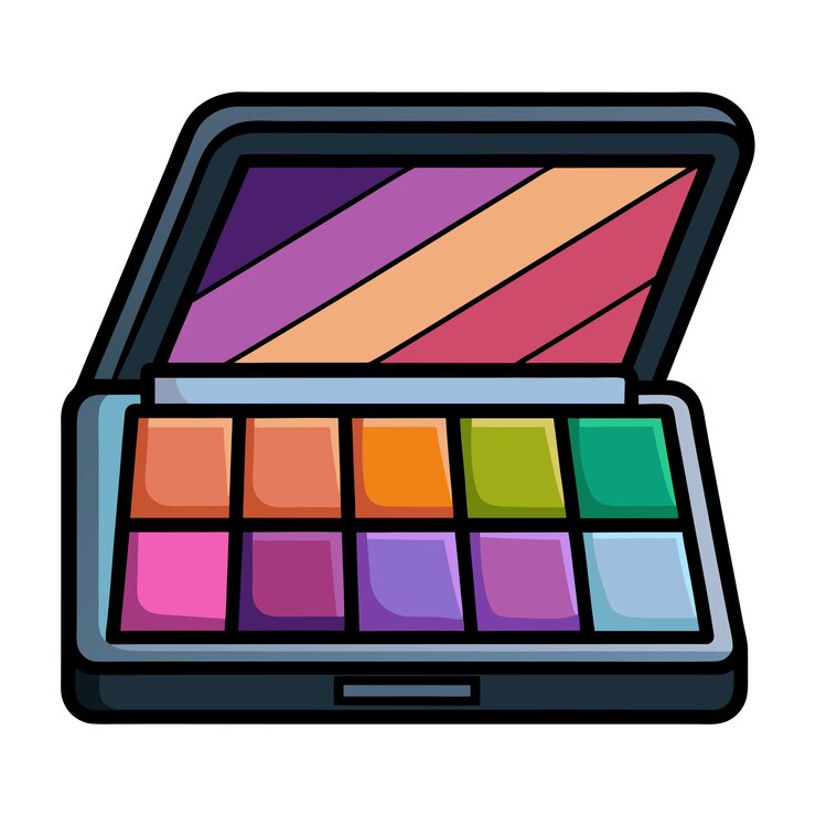 Vector eyeshadow palette clipart vector art and illustration
