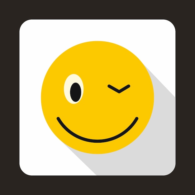 Eyewink emoticon icon in flat style on a white background