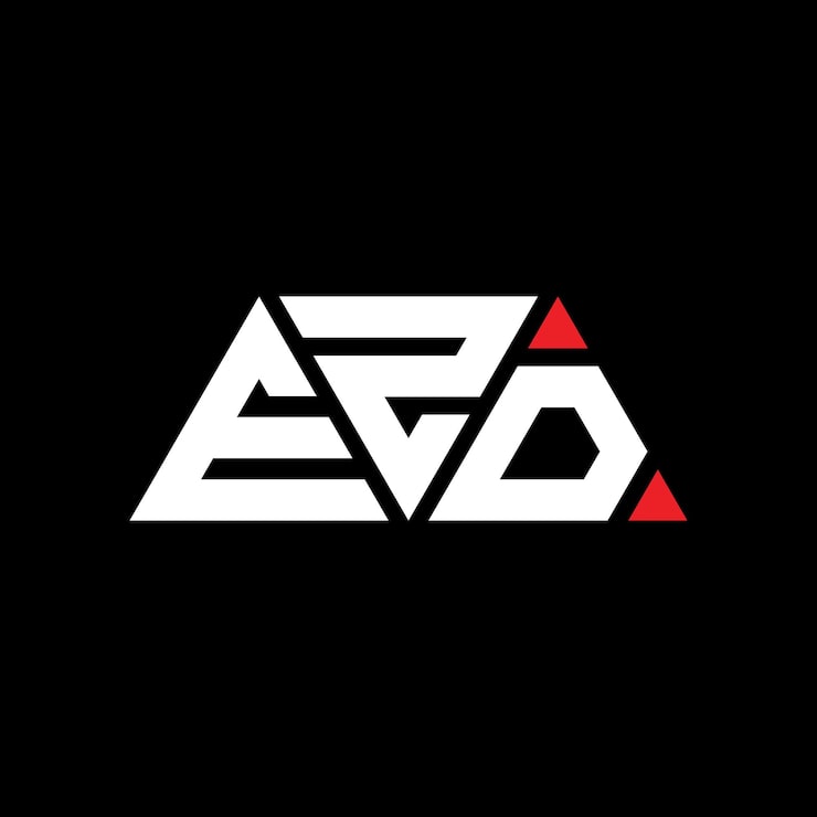 Vector ezd トライアングル・レター・ロゴ デザイン モノグラム 赤色 ezd 三角ロゴ シンプル エレガントで沢な ezd ロゴ