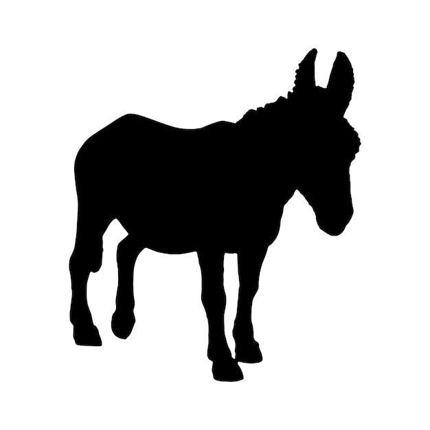 ezel silhouet set collectie geïsoleerd zwart op witte achtergrond vector illustratie