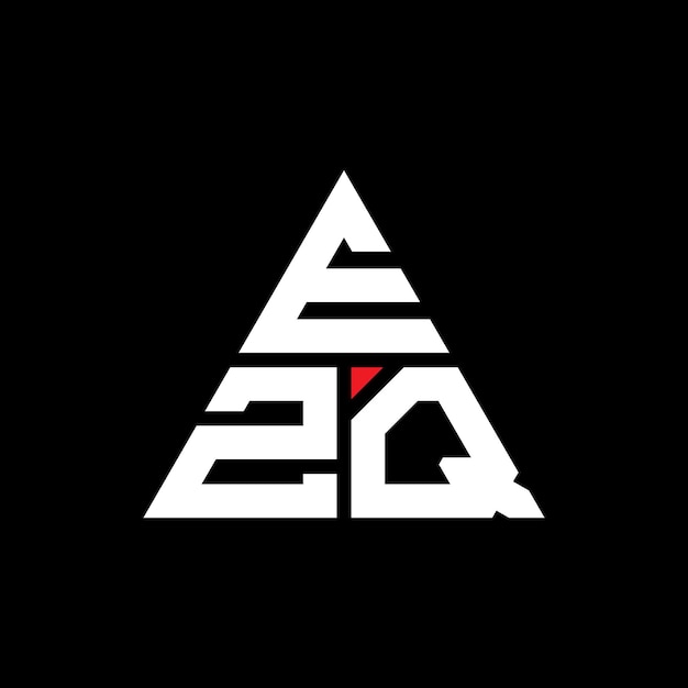 Vettore design del logo triangolare ezq con forma triangolare design del logo monogramma ezq triangolare modello di logo vettoriale ezq con colore rosso logo triangolari ezq semplice elegante e lussuoso logo