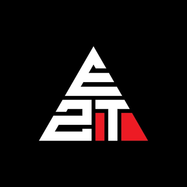 Vettore design del logo triangolare ezt con forma triangolare design del logo monogramma ezt triangolare vettoriale modello di logo ezt con colore rosso logo triangolare simple logo elegante e lussuoso
