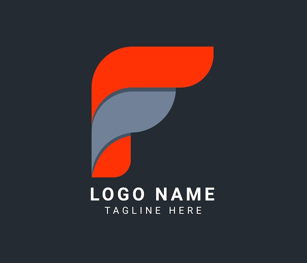 f brief logo ontwerpsjabloon