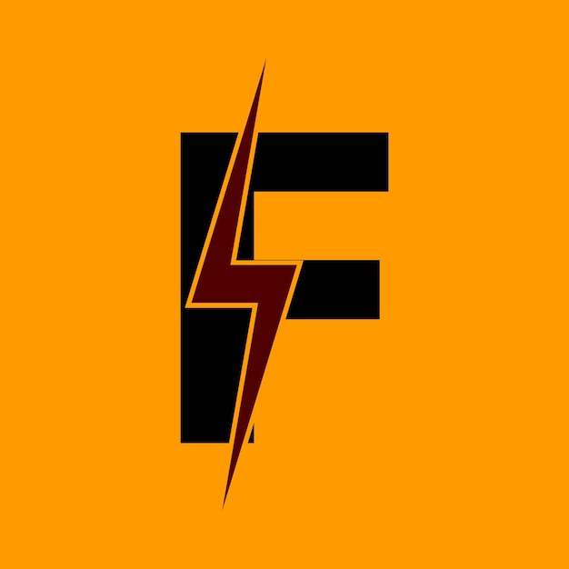 F Brief met Lightning Bolt Logo Vector Design