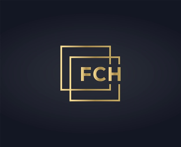 Fch testo tipografia logo design modelli vettoriali