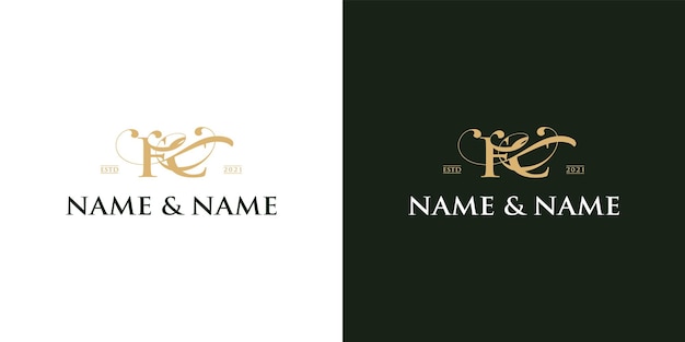 Vector f c logo luxury design