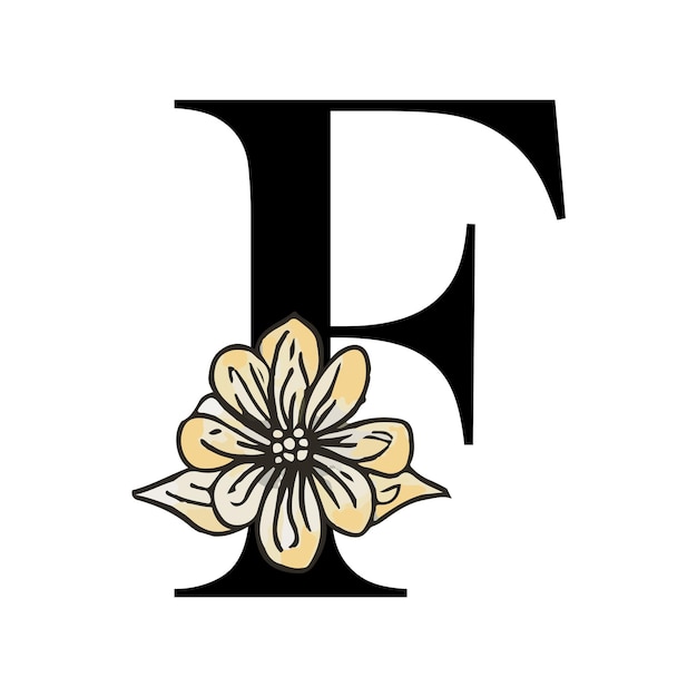 Vector f flower letter