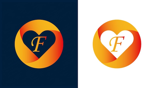 F Heart Gradient Text Style