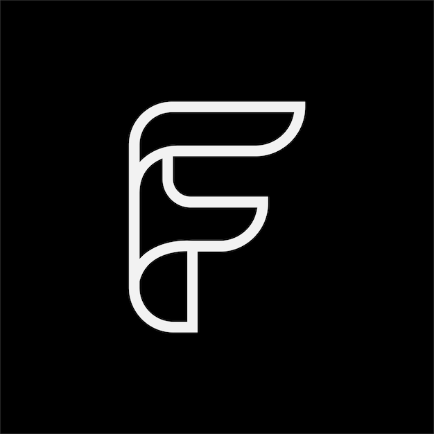 F initial design logo simple icon