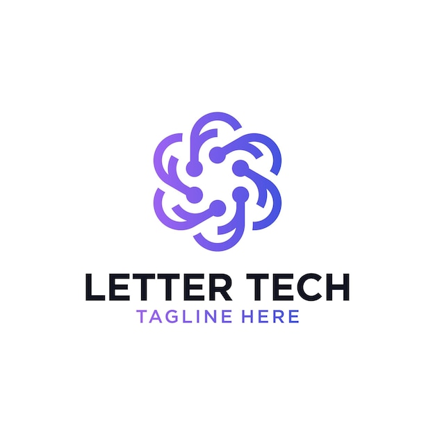 F latter vector logo technology