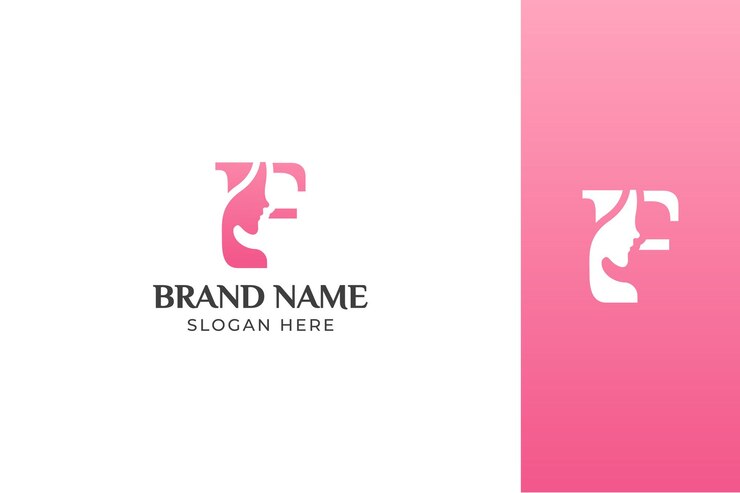 Вектор f letter beauty face pink logo design vector