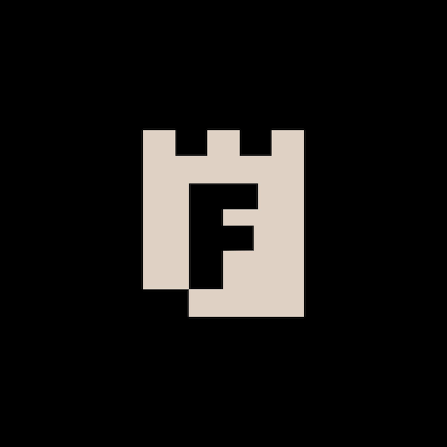 F Letter Castle Fortress Logo Vector Icon Illustratie