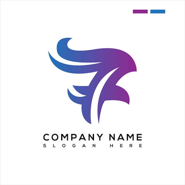 F letter creative wing logo design symbol.