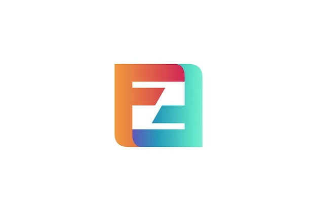 F letter design monogram with box design concept in gradient colors