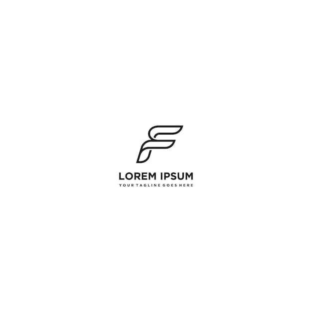 F letter logo design template