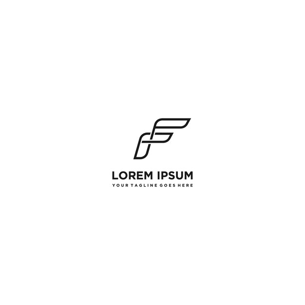 F letter logo design template