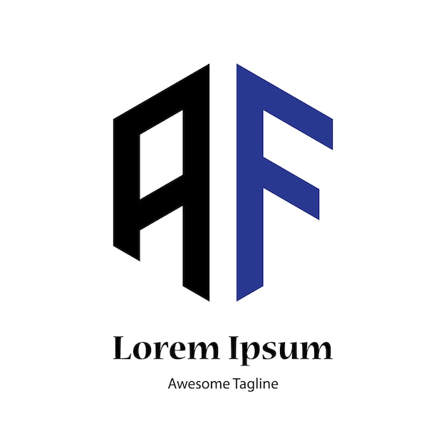 AとFの文字のロゴデザイン