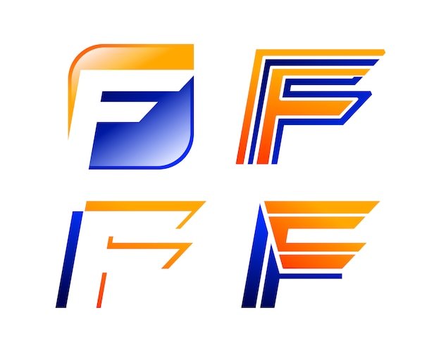 f letter logo template collection