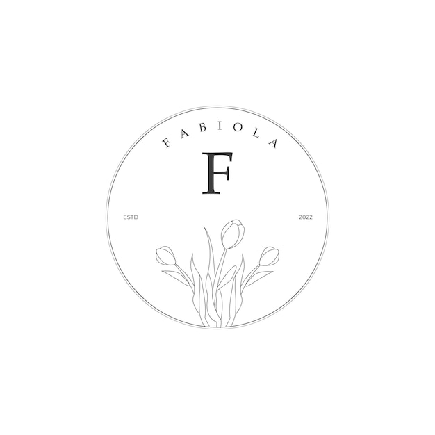 F Letter Logo with creative Floral concept for company business beauty real estate Premium Vector