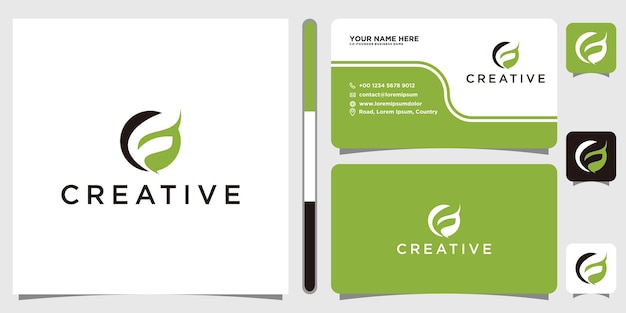 F Letter vector Logo and business card tamplate