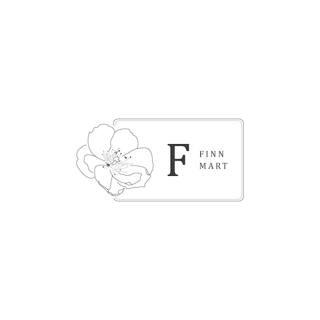 F-letterlogo met creatief bloemenconcept voor bedrijfsschoonheidsmakelaardij Premium Vector