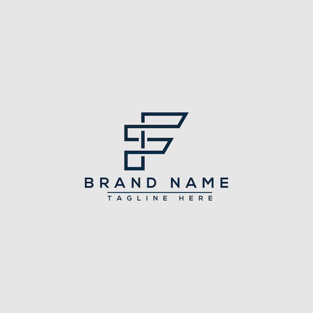 F logo design template elemento di branding grafico vettoriale