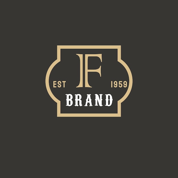 F luxury vintage letter logo