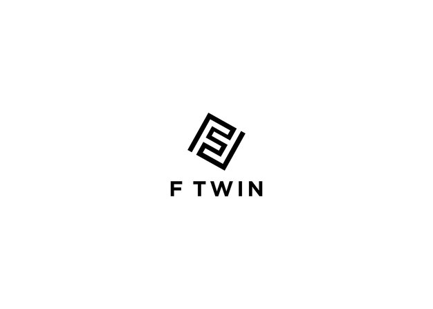 f twin logo design vector illustration