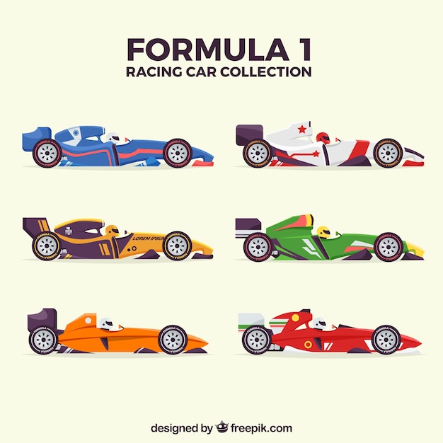 Vector f1 racing car collection