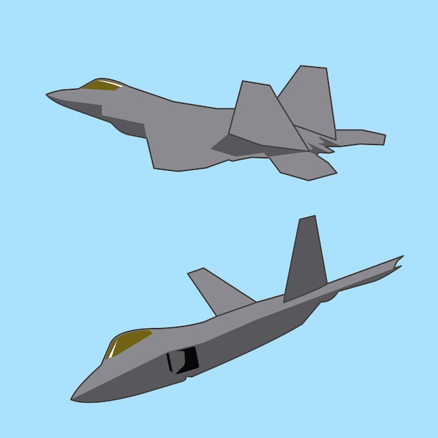 Vector f22 raptor stealth fighter illustration vector design