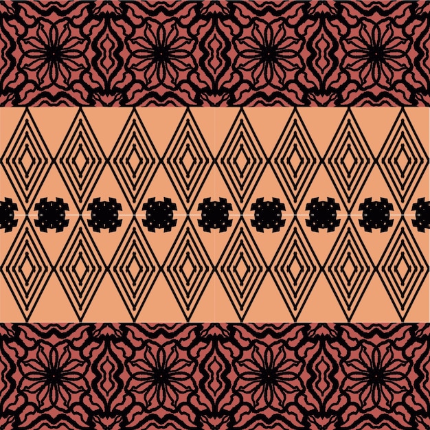 Ткань абстрактная цветочная доска и геометрический этнический узор фон текстильный орнамент графический