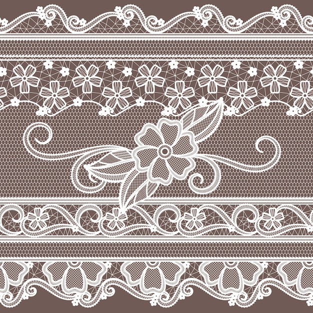 Fabric lace with flowers decoration. fashion seamless pattern in baroque style.