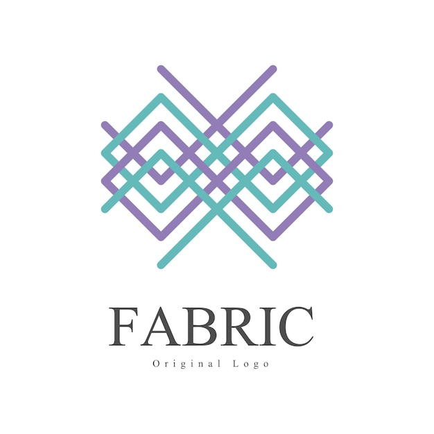 Vector fabric original logo design creative geometrical badge for company identity craft store advertising poster banner flyer vector illustration isolated on a white background