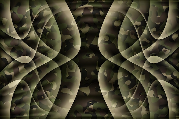 Vector fabric satin military texture pattern in camouflage dark style