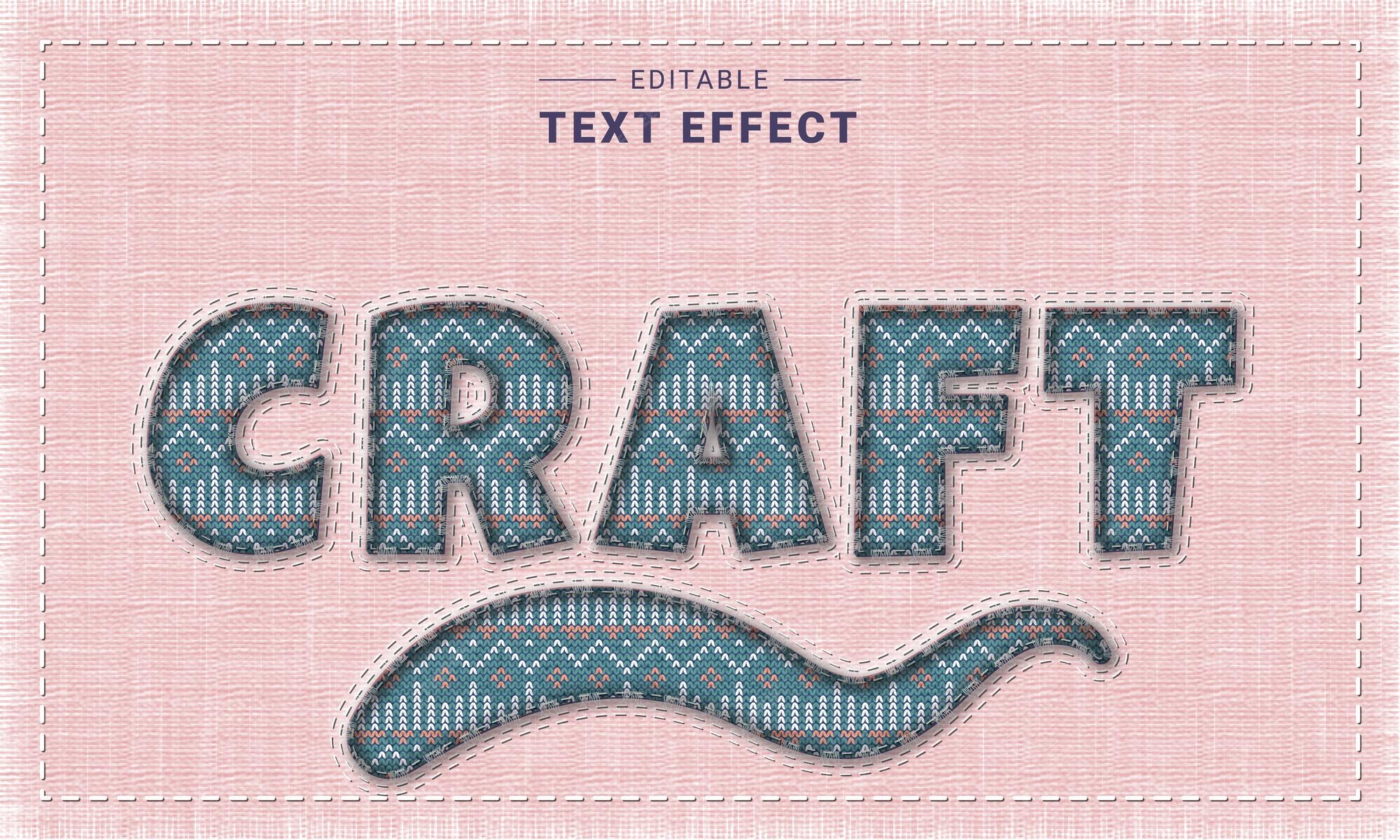 Premium Vector Fabric style knitting text effect