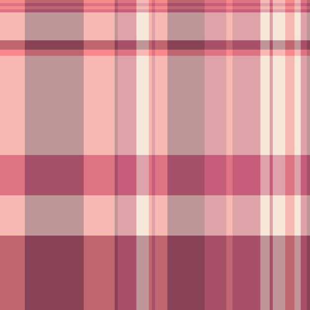 Fabric tartan background of seamless plaid vector with a check texture pattern textile in red and light colors