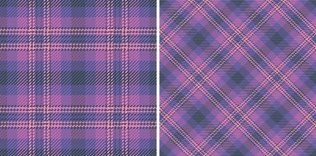 Vector fabric tartan textile of vector check texture with a plaid background seamless pattern set in night colors of book cover design ideas