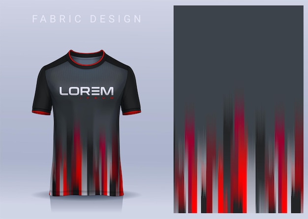 スポーツTシャツのファブリックテキスタイルデザインサッカークラブのユニフォームの正面図のサッカージャージ