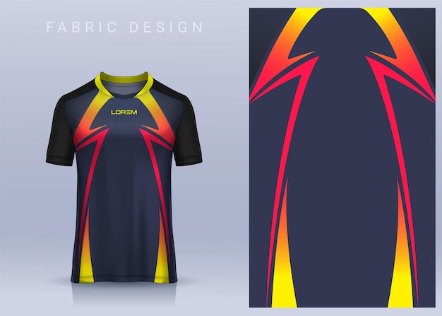 Fabric textile design for Sport tshirt Soccer jersey mockup for football club uniform front view