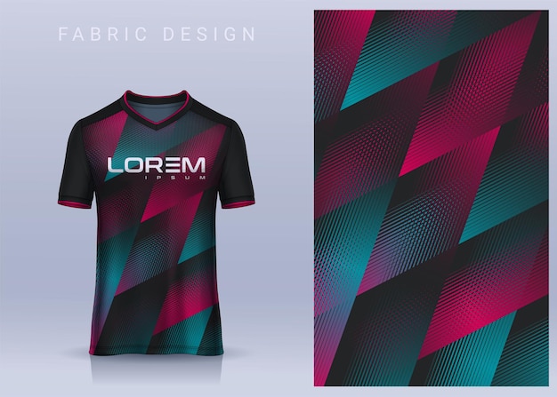 Fabric textile design for sport tshirt soccer jersey mockup for football club uniform front view
