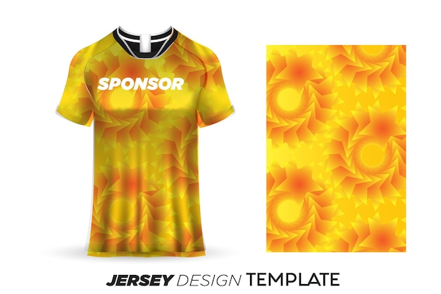 Fabric textile design for sport tshirt soccer jersey mockup for football club uniform front view