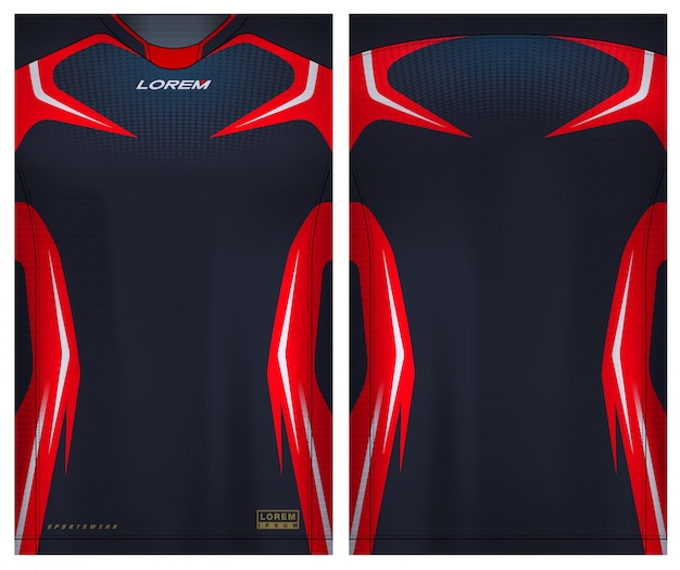 Ткань текстильная для спортивной футболки, футболки для футбольного клуба. единый вид спереди и сзади.