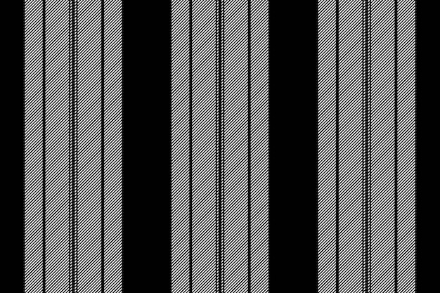 Fabric textile texture of vector lines stripe with a vertical background seamless pattern in black and white colors