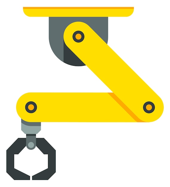 Fabricage arm apparaatpictogram fabriek mechanische apparatuur geïsoleerd op een witte achtergrond