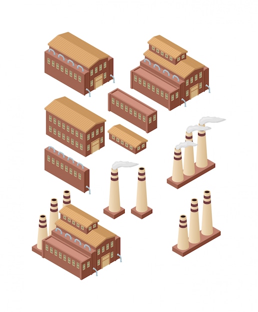 Fabriek gebouwen illustratie