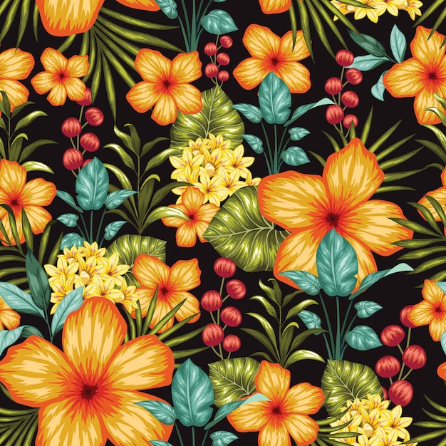 Vector fabulous colorful floral seamless