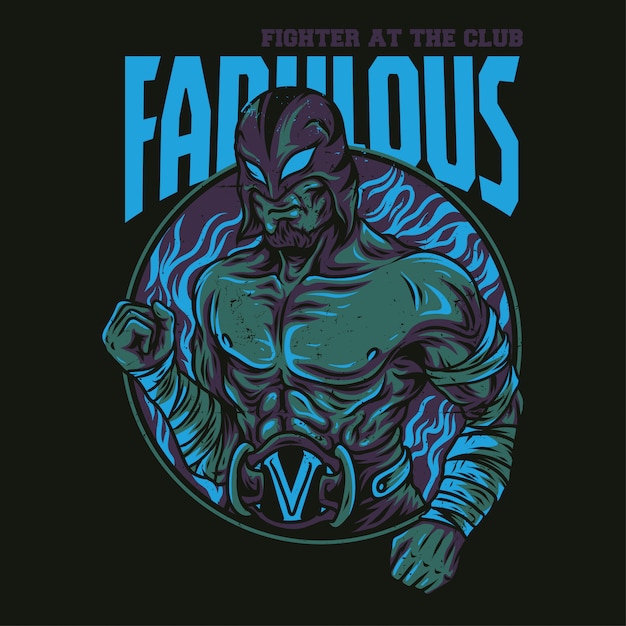 Vector fabulous fighter illustration