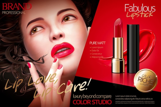 Vector fabulous lipstick ads