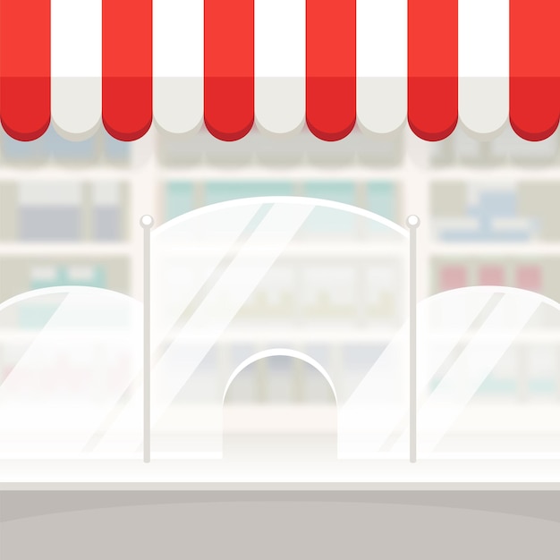 Vector facade of a shop store or pharmacy background